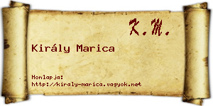 Király Marica névjegykártya